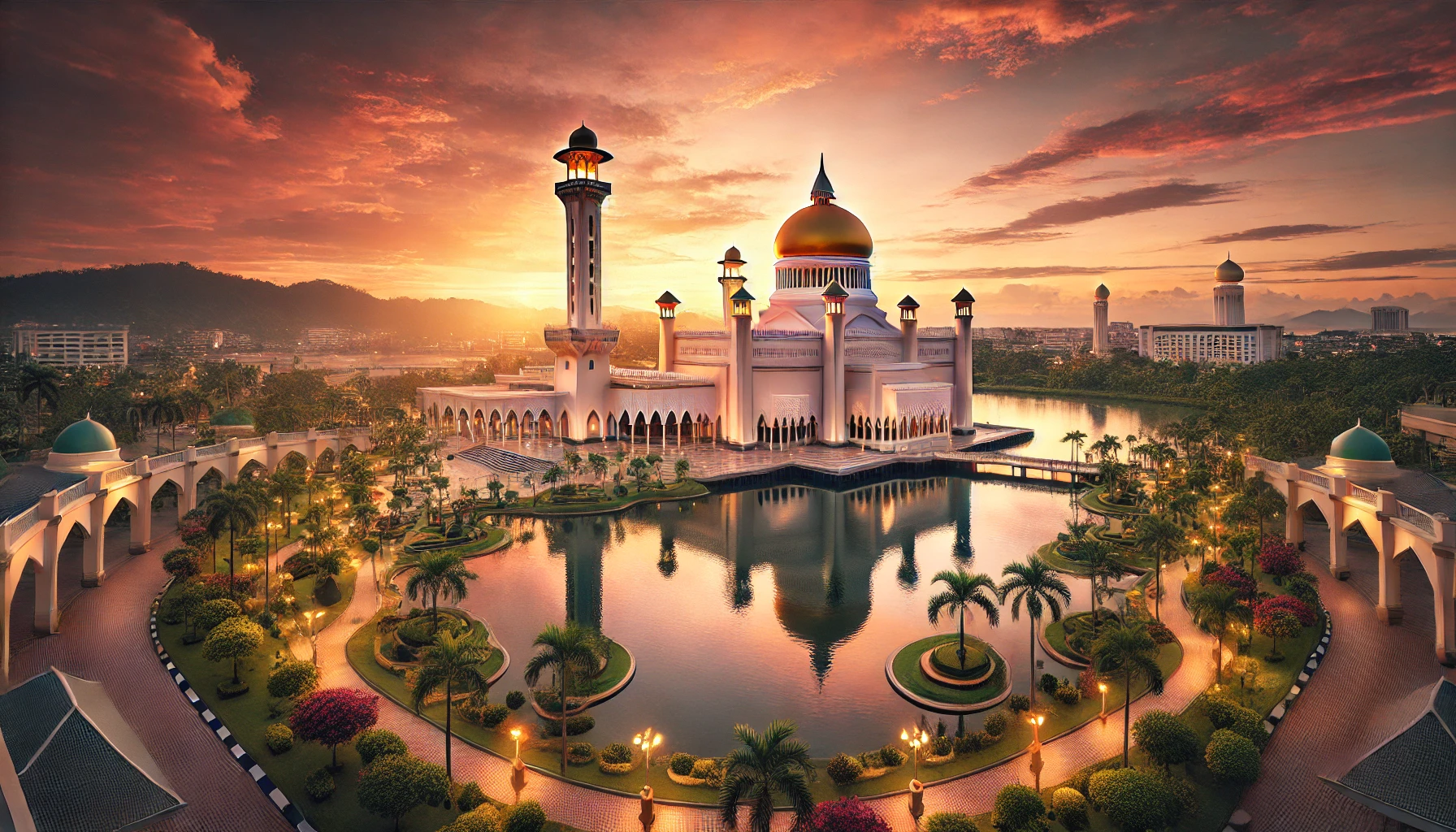 Sultan Omar Ali Saifuddien Mosque in Bandar Seri Begawan, Brunei,