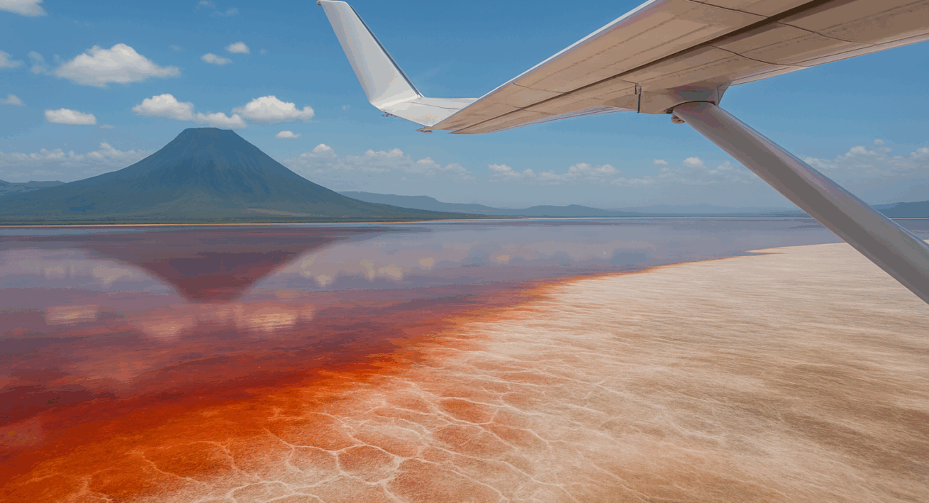 Lake Natron Tanzania Plane
