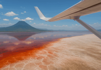 Lake Natron Tanzania Plane