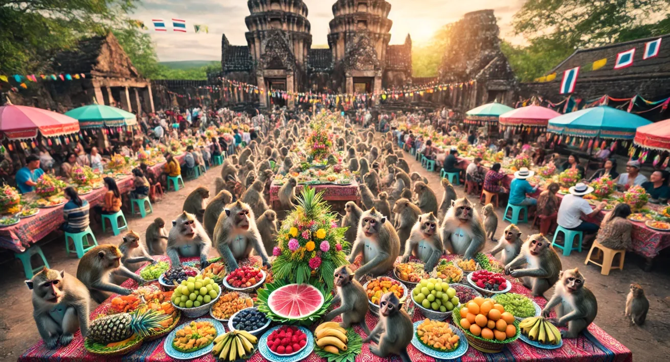 Monkey Buffet Festival Thailand