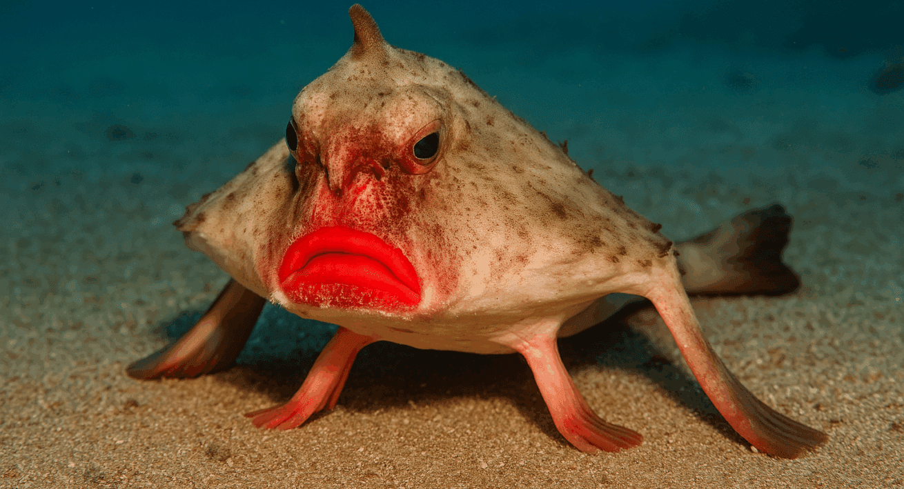 Red-lipped batfish (Ogcocephalus darwini)