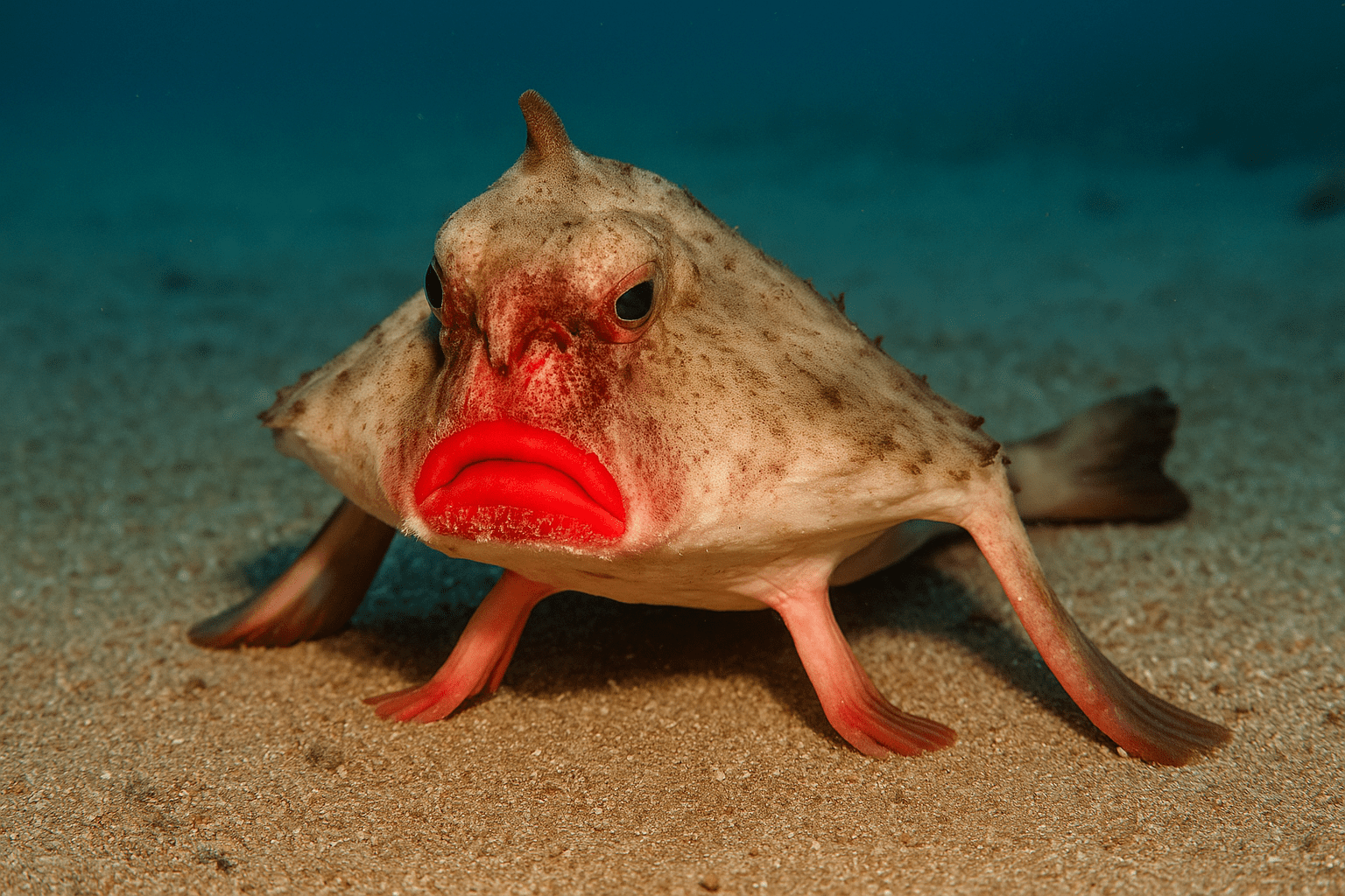 Red-lipped batfish (Ogcocephalus darwini)